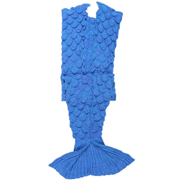 Mermaid Blanket Yarn Knitted Mermaid Tail Blanket Handmade Crochet Soft Home Sofa Sleeping Bag Adults Sleeping Throw IC989216