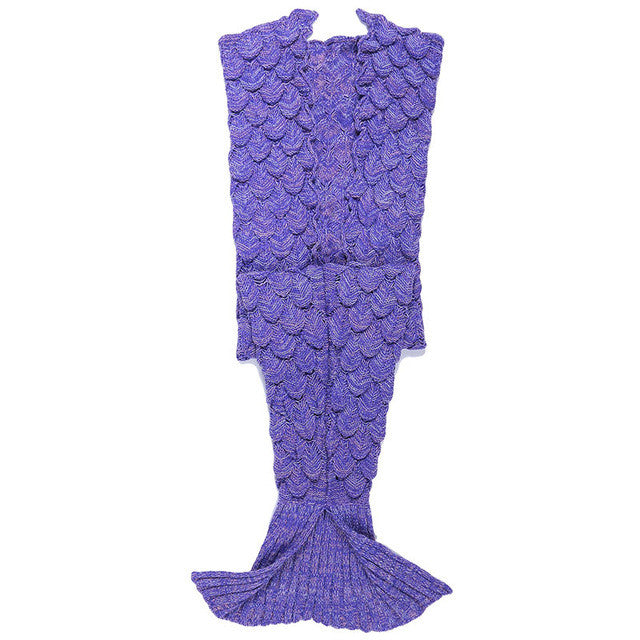 Mermaid Blanket Yarn Knitted Mermaid Tail Blanket Handmade Crochet Soft Home Sofa Sleeping Bag Adults Sleeping Throw IC989216