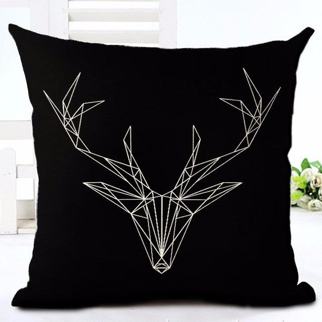 Deer Love Star Panda Printed Cotton Linen Pillowcase Decorative Pillows Cushion Use For Home Sofa Car Office