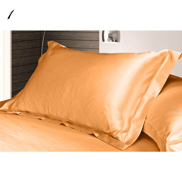 Simple Design Emulation Silk Satin Pillowcase Single Pillow Cover Multicolor 48*74cm #75280