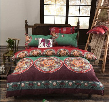 Bohemia 4 /3PCS3d bedding sets Sham Boho Mandala duvet cover set winter bedsheet queen king size Cotton folk-custom Bed set