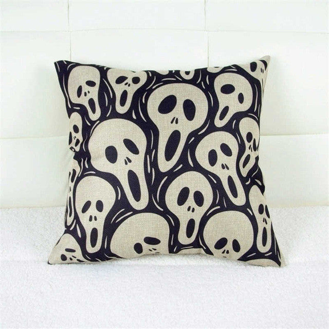 Pillowcase Punk Bohemia Paisley Skull Cushion Cover Cotton Linen Size 40*40 Printed Throw Pillows Decorative Cojines