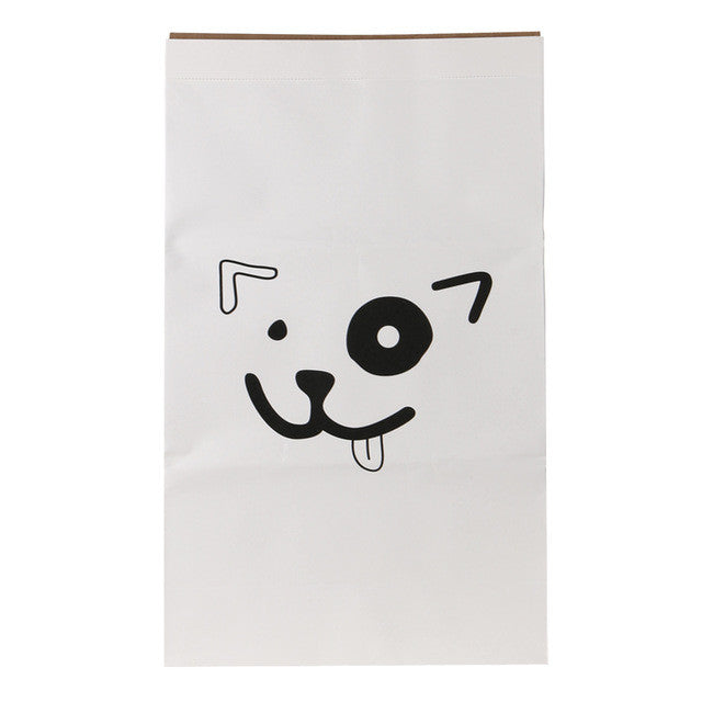 Canvas Storage Bag Large Cartoon Heavy Kraft Paper Bag Children Room Organizer Bag Patterns Laundry Pouch for Baby Toy Clothings