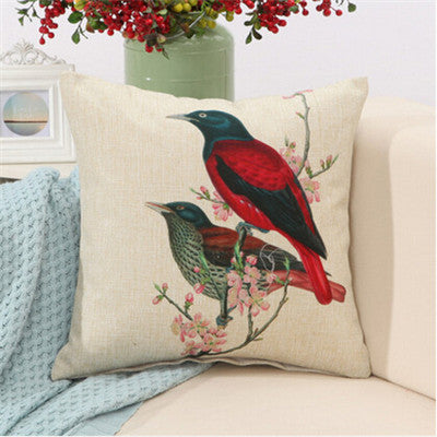 Birds Print Cushions No inner Design Flower Polyester Home Decor Sofa Car Seat Decorative Throw Pillow