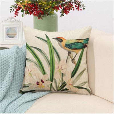 Birds Print Cushions No inner Design Flower Polyester Home Decor Sofa Car Seat Decorative Throw Pillow