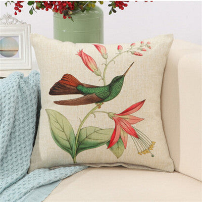 Birds Print Cushions No inner Design Flower Polyester Home Decor Sofa Car Seat Decorative Throw Pillow