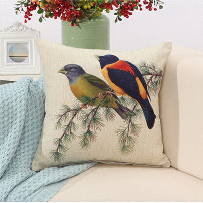 Birds Print Cushions No inner Design Flower Polyester Home Decor Sofa Car Seat Decorative Throw Pillow