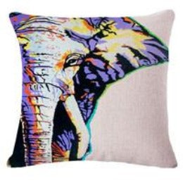 Colorful India Elephant Cotton Linen Pillow Case 18 inch Square Chair Waist Pillow Cover Home Garden Textile