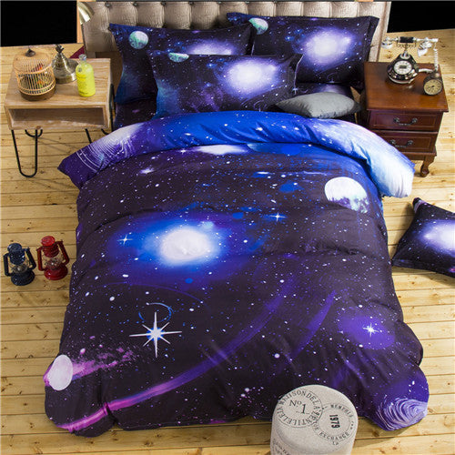 3d Galaxy Duvet Cover Set Single double Twin/Queen 2pcs/3pcs/4pcs bedding sets Universe Outer Space Themed Bed Linen