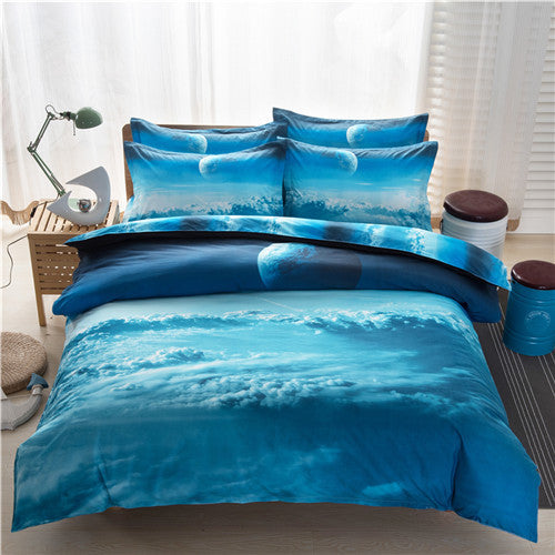 3d Galaxy Duvet Cover Set Single double Twin/Queen 2pcs/3pcs/4pcs bedding sets Universe Outer Space Themed Bed Linen