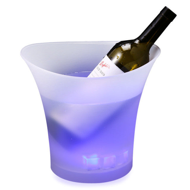 5L Colorful Plastic LED Ice Bucket Color Changing Bars Nightclubs LED Light Up Champagne Beer Bucket Bars Night Party