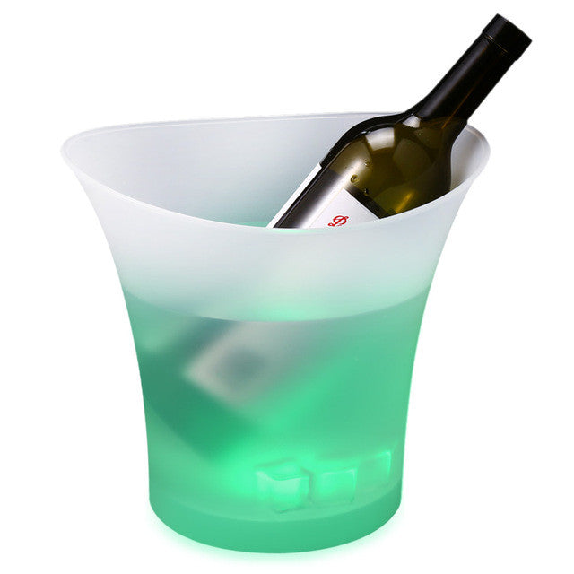 5L Colorful Plastic LED Ice Bucket Color Changing Bars Nightclubs LED Light Up Champagne Beer Bucket Bars Night Party