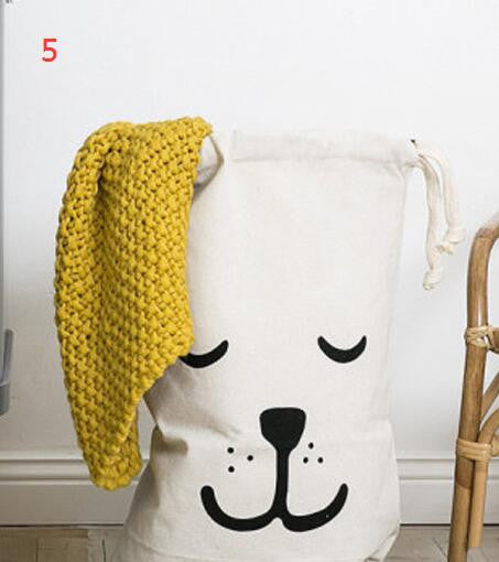 Large Baby Toys Storage Canvas Bags Bear Batman Laundry Hanging Drawstring Bag Cute Household Canvas Pouch Bag Wall Pocket