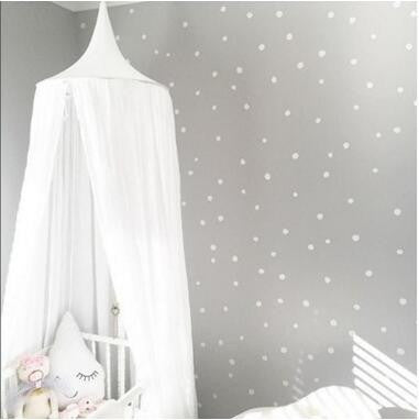 Beige White Grey Pink Kids Boys Girls Princess Canopy Bed Valance Kids Room Decoration Baby Bed Round Mosquito Net Tent Curtains