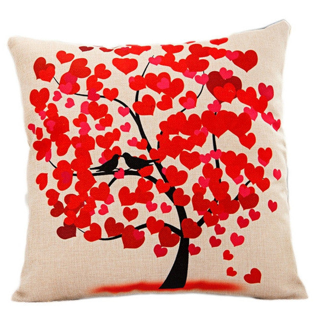 Season Life Tree Cotton Linen Colorful Decorative Pillow Case Chair Square Waist and Seat 45x45cm Pillow Cover Home Textile