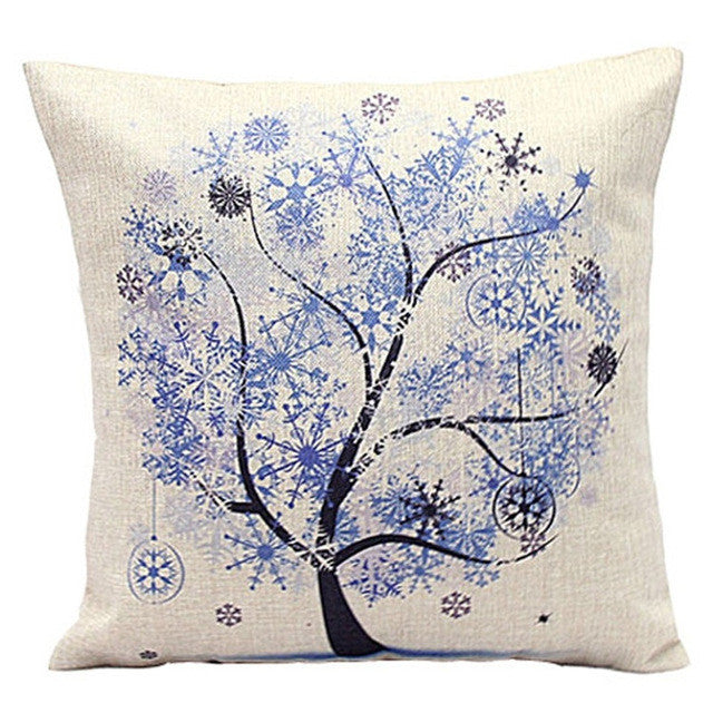 Season Life Tree Cotton Linen Colorful Decorative Pillow Case Chair Square Waist and Seat 45x45cm Pillow Cover Home Textile