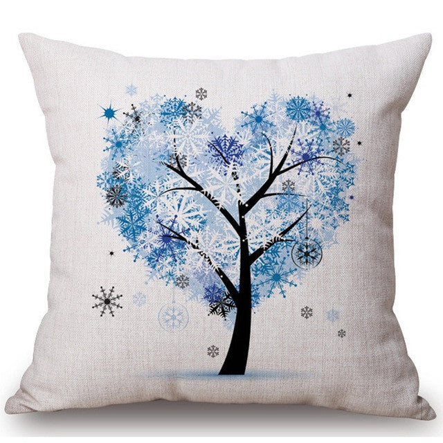 Season Life Tree Cotton Linen Colorful Decorative Pillow Case Chair Square Waist and Seat 45x45cm Pillow Cover Home Textile