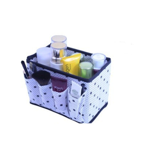 Large Capacity Foldable Multifunction Make Up Cosmetics Storage Box Container Bag Dresser Desktop Cosmetic Makeup Organizer