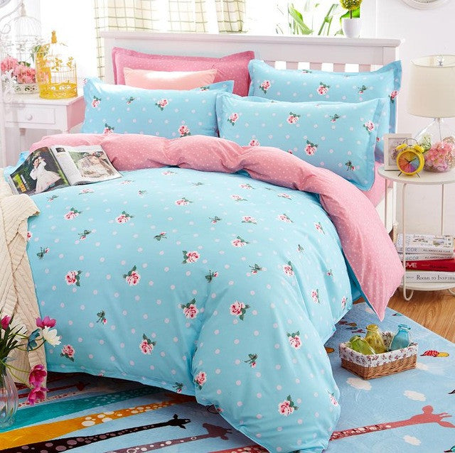 3/4pc Bedding Sets Size for Twin Full Queen king Home el Bed Linen Bed Sheets Duvet Cover Set-33 colors