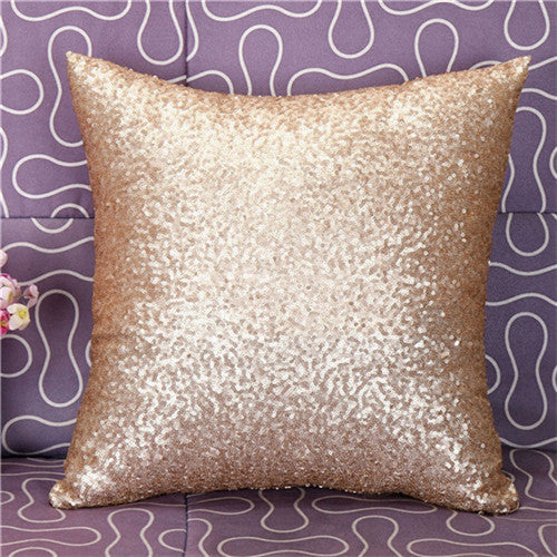 Qualified Solid Color Glitter Sequins Throw Cafe Home Decor Cushion