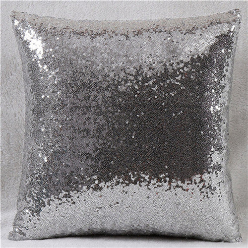 Qualified Solid Color Glitter Sequins Throw Cafe Home Decor Cushion