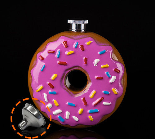 Portable Doughnut Flask 10 oz Food Grade Stainless Steel Hip Flask drinkware Alcohol Liquor Whiskey Bottle gifts