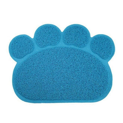 30x40cm Dog Paw Shape Cup rectangle Pet Dog Puppy Cat Feeding Mat Pad Bed Dish Bowl Food Water Feed Placemat