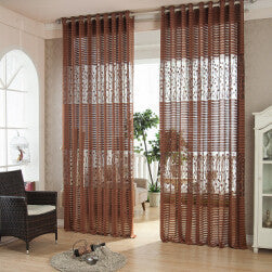 Strip Modern Luxury Window Curtains for Living Room Kitchen Sheer Curtain Panels Window Treatments