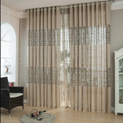 Strip Modern Luxury Window Curtains for Living Room Kitchen Sheer Curtain Panels Window Treatments