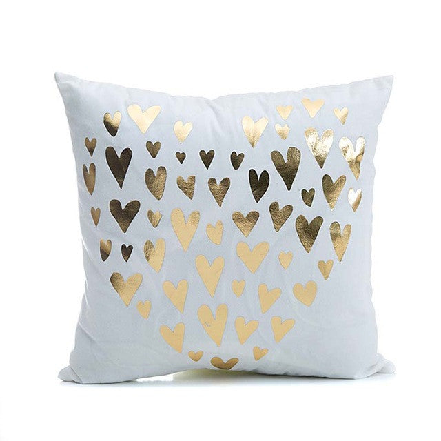 Bronzing Cushion Cover Printed 43x43cm/17x17'' Linen&Polyester Decorative Pillow Cases Home Sofa Pillowcase