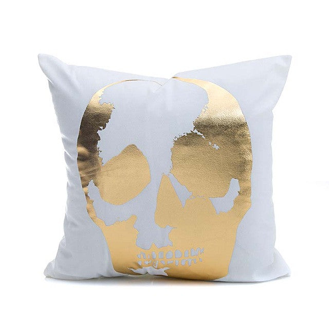 Bronzing Cushion Cover Printed 43x43cm/17x17'' Linen&Polyester Decorative Pillow Cases Home Sofa Pillowcase