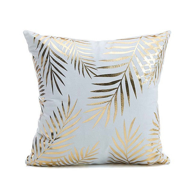 Bronzing Cushion Cover Printed 43x43cm/17x17'' Linen&Polyester Decorative Pillow Cases Home Sofa Pillowcase