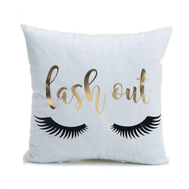 Bronzing Cushion Cover Printed 43x43cm/17x17'' Linen&Polyester Decorative Pillow Cases Home Sofa Pillowcase