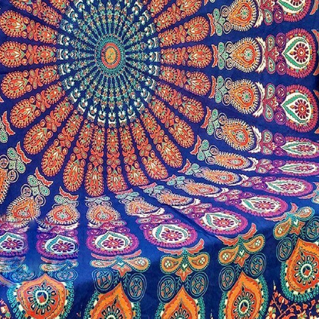 Bohemian 150cm Women Indian Persian Printed Round Chiffon Shawl Tapestry Retro Wall Hanging Towel Yoga Beach Mat T35