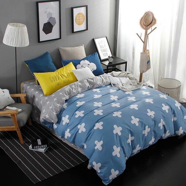 Modern style Bedding Sets Polyester Duvet Cover set Bed Sheet Pillowcase Twin Full Queen size King Super Soft 4Pcs /3 Pcs