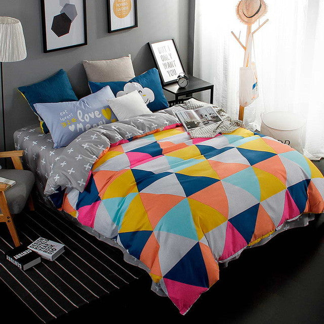 Modern style Bedding Sets Polyester Duvet Cover set Bed Sheet Pillowcase Twin Full Queen size King Super Soft 4Pcs /3 Pcs