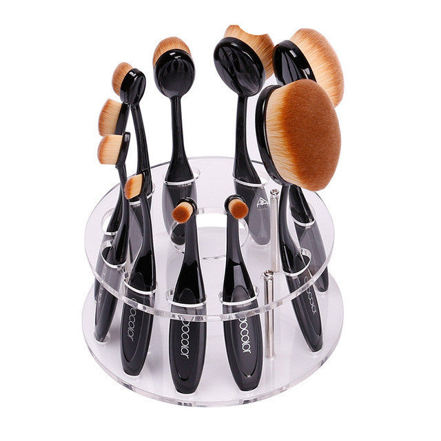 Promotion!makeup brushes Tooth Brush Shape Oval Makeup Brush Set 10pcs/6pcs/5pcs Professional Foundation Powder Brush Kit holder