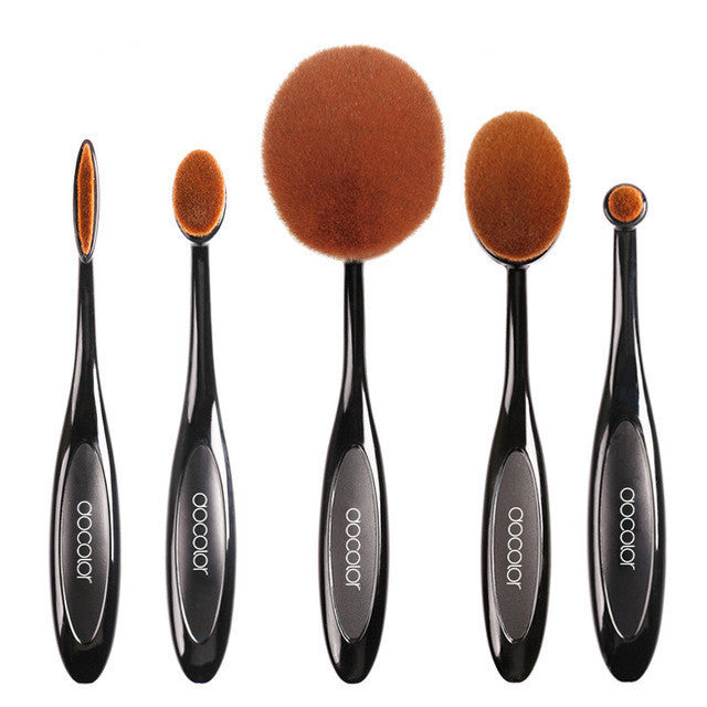 Promotion!makeup brushes Tooth Brush Shape Oval Makeup Brush Set 10pcs/6pcs/5pcs Professional Foundation Powder Brush Kit holder