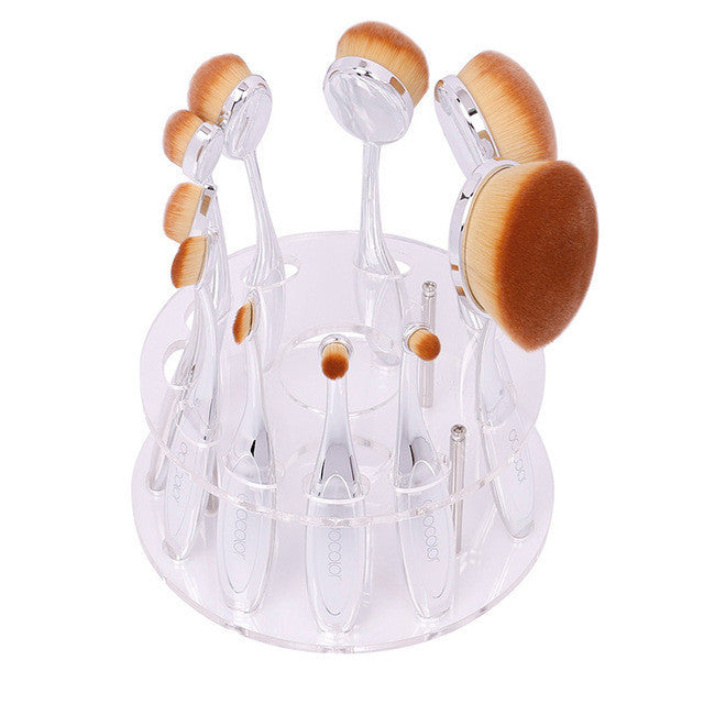 Promotion!makeup brushes Tooth Brush Shape Oval Makeup Brush Set 10pcs/6pcs/5pcs Professional Foundation Powder Brush Kit holder