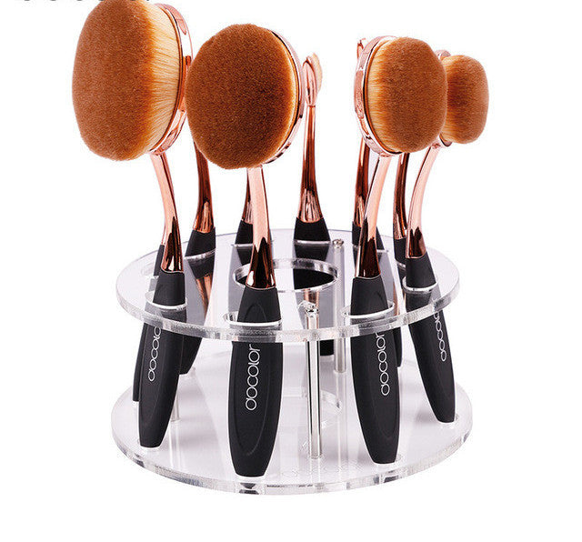 Promotion!makeup brushes Tooth Brush Shape Oval Makeup Brush Set 10pcs/6pcs/5pcs Professional Foundation Powder Brush Kit holder