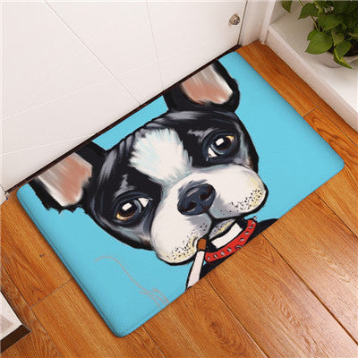 Lovely Painting Dog Print Carpets Anti-slip Floor Mat Outdoor Rugs Animal Front Door Mats