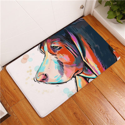 Lovely Painting Dog Print Carpets Anti-slip Floor Mat Outdoor Rugs Animal Front Door Mats