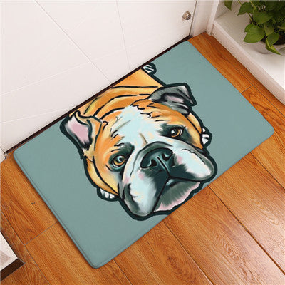 Lovely Painting Dog Print Carpets Anti-slip Floor Mat Outdoor Rugs Animal Front Door Mats