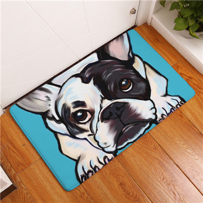 Lovely Painting Dog Print Carpets Anti-slip Floor Mat Outdoor Rugs Animal Front Door Mats