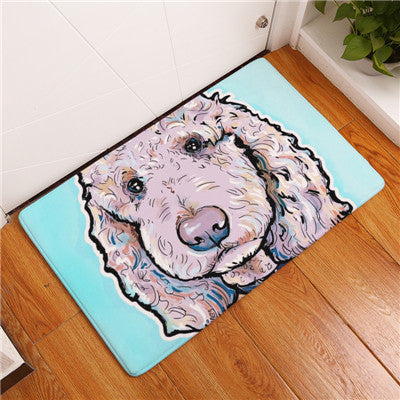 Lovely Painting Dog Print Carpets Anti-slip Floor Mat Outdoor Rugs Animal Front Door Mats