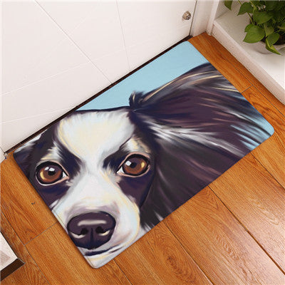 Lovely Painting Dog Print Carpets Anti-slip Floor Mat Outdoor Rugs Animal Front Door Mats