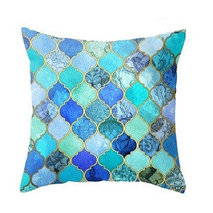 Boho Geometric Beach Painting Living Room Linen Pillow Case