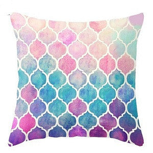 Boho Geometric Beach Painting Living Room Linen Pillow Case