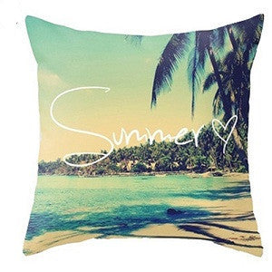 Boho Geometric Beach Painting Living Room Linen Pillow Case