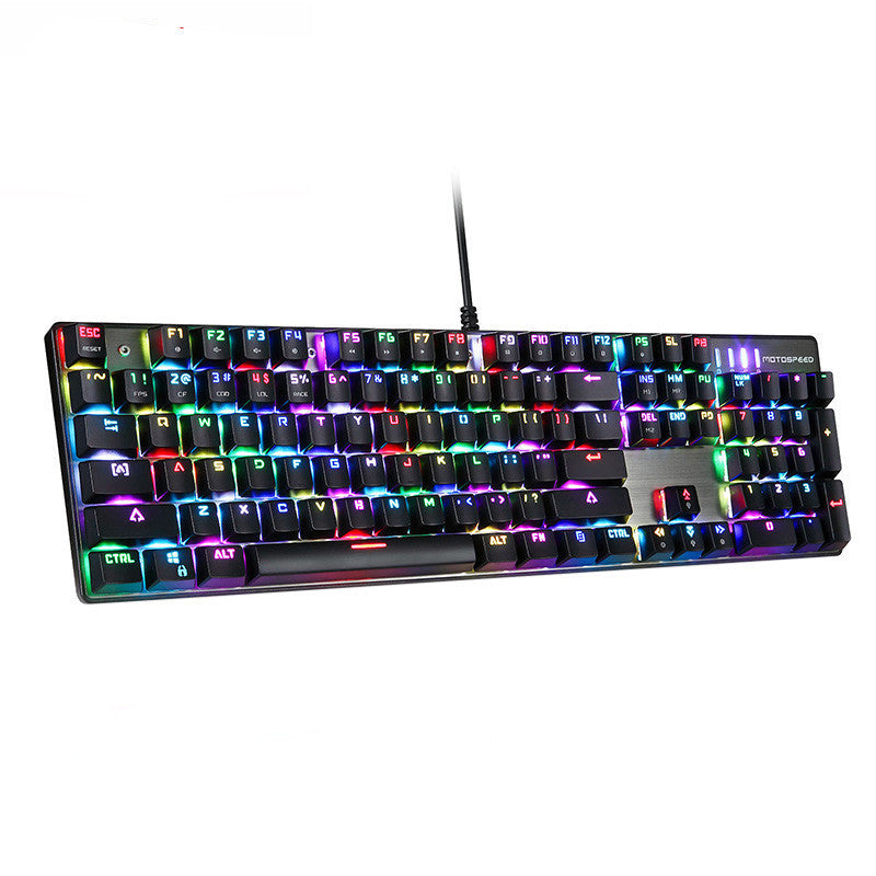 Motospeed CK104 Wired Mechanical Keyboard 104 Keys Real RGB Blue Switch Gaming LED Backlit Anti-Ghosting for Gamer Computer